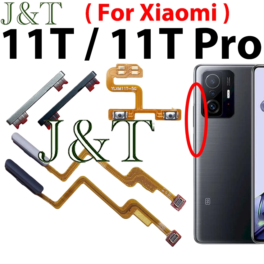 ปุ่มพิมพ์นิ้ว Flex สําหรับ Xiaomi Mi 11T 11T Pro 5G โทรศัพท์ ON OFF ปุ่มปรับระดับเสียงเซ็นเซอร์ลายนิ้วมือเครื่องสแกนเนอร์ปุ่ม Home Touch ID Flex Ribbon