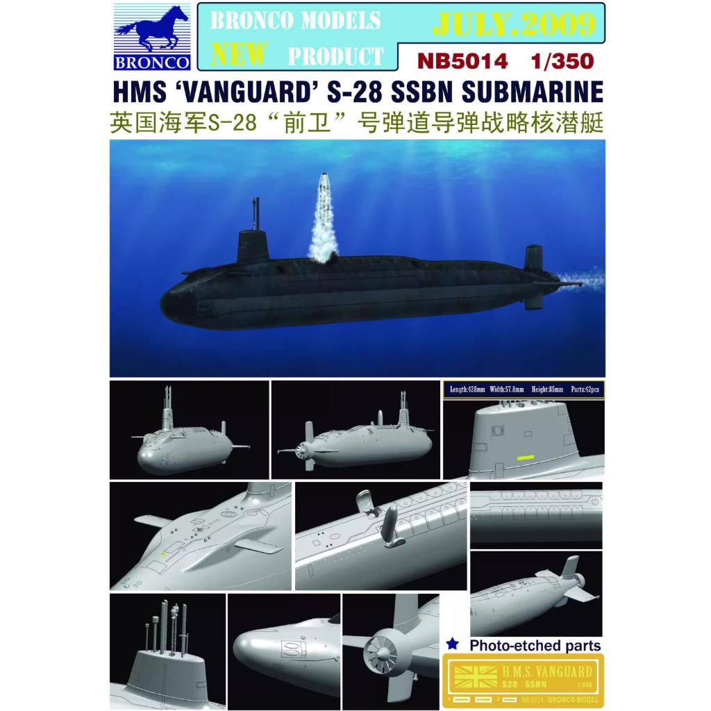 Bronco Nb5014 - 1/350 Hms S-28 Vanguard Ssbn Submarine