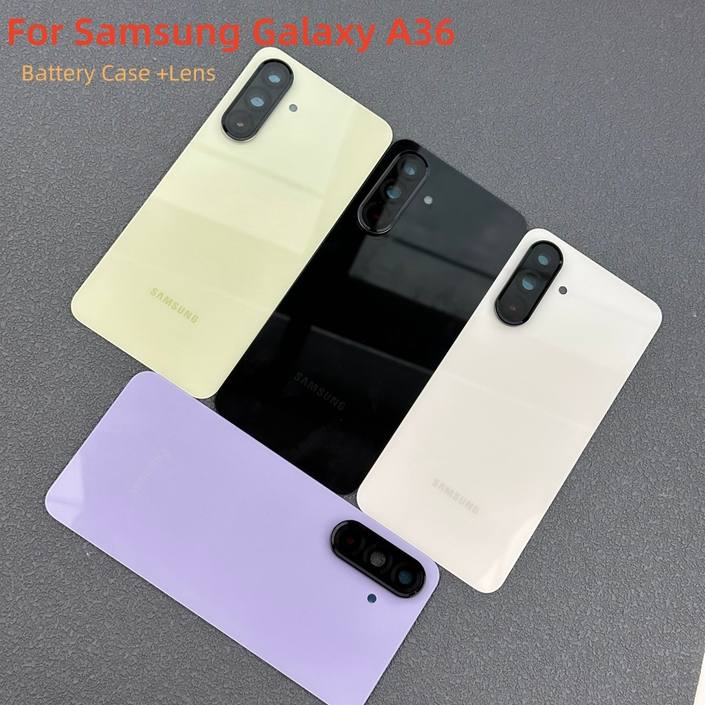 สําหรับ SAMSUNG Galaxy A36 36 5G SM-A366E/DS แบตเตอรี่กระจกฝาหลังด้านหลังประตูกรณีเปลี่ยนชิ้นส่วนพร้อมเลนส์กล้อง + โลโก้