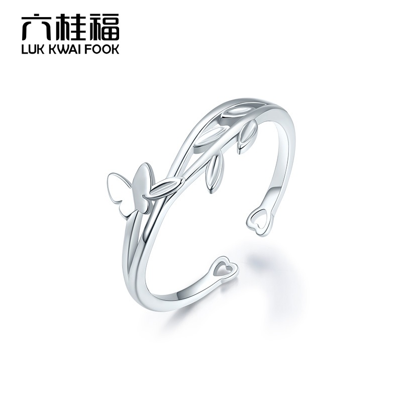 หลิวกุ้ยฟู่ เครื่องประดับสาขาผีเสื้อรักแหวน ส925 เงินซูเปอร์กระพริบบางแหวนแหวนเครื่องประดับเปิดของขวัญวันเกิดสําหรับแฟน