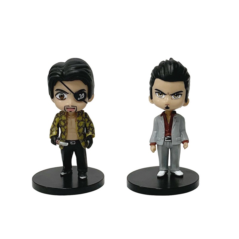 10 ซม.ญี่ปุ่นอะนิเมะ Yakuza รูป Q รุ่น Kiryu Kazuma Goro Majima ตุ๊กตาน่ารักของเล่นรูปปั้นแชสซีรถเดสก์ท็อปตกแต่งของขวัญวันเกิด