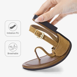 BOSTANTEN Sandals รองเท้าแตะผู้หญิง หนังแท้ ดีไซน์เรียบ สายคาดปรับได้ นุ่ม เบา เดินสบาย Cassandra