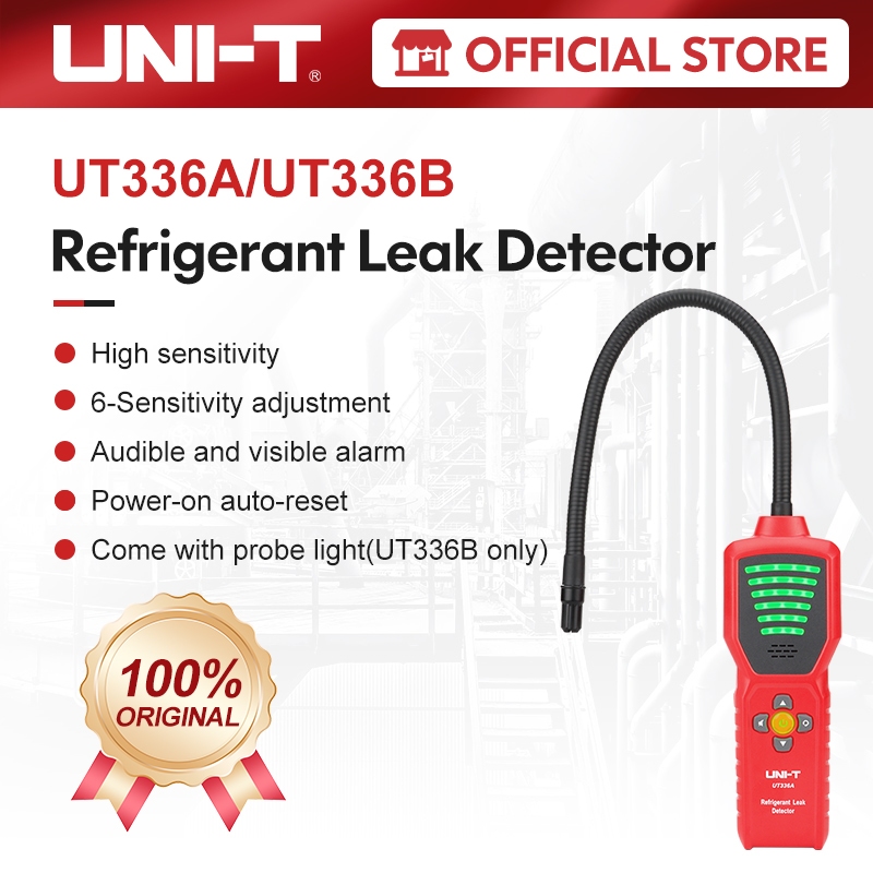 UNI-T เครื่องตรวจจับการรั่วไหลของสารทําความเย็น UT336A UT336B ความไวสูง 6 ระดับนาฬิกาปลุกปิดอัตโนมัติ