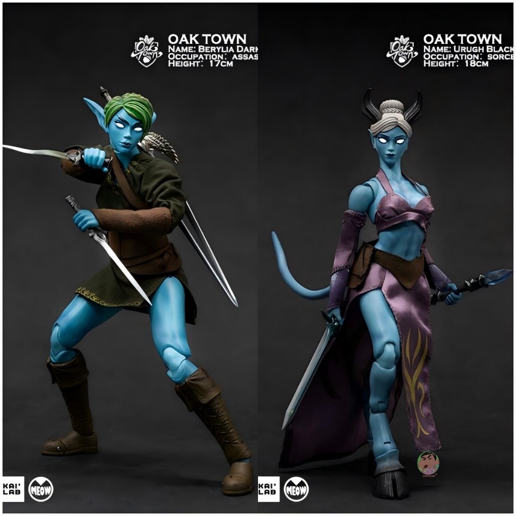 Lazy Monster Studio 1/12 Oak Town Elf Berylia Darkmoon & Oak Town Urugh Blackhorn Action Figure
