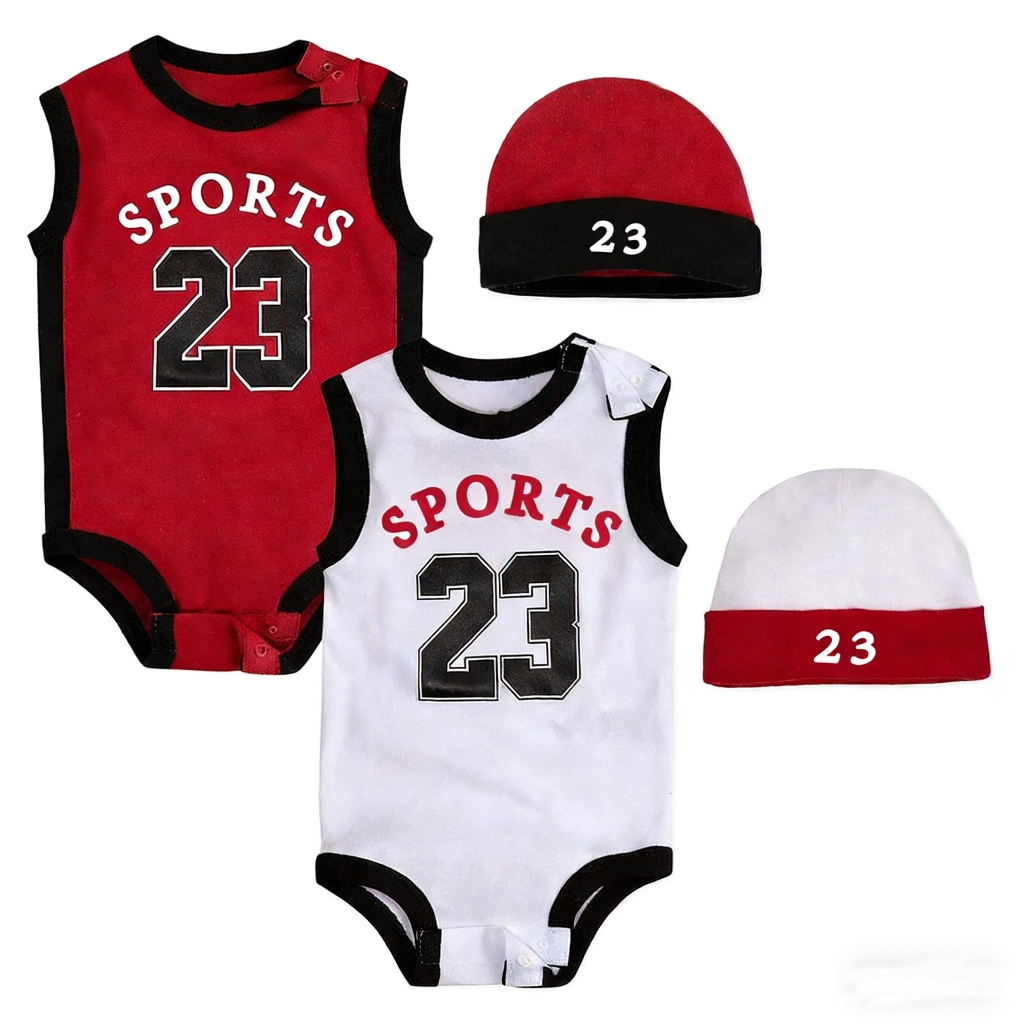 ธีมบาสเก็ตบอล NBA 3 ชิ้น เบอร์ 23ชุดบอดี้สูทเด็กเสื้อผ้าสําหรับเด็กชายและเด็กหญิงเสื้อผ้าแฟชั่นนุ่มสบาย ชุดจั๊มสูท 0-24 เดือน - รูปที่ 6
