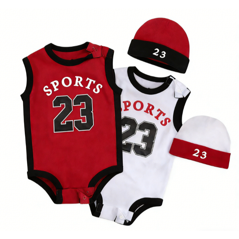 ธีมบาสเก็ตบอล NBA 3 ชิ้น เบอร์ 23ชุดบอดี้สูทเด็กเสื้อผ้าสําหรับเด็กชายและเด็กหญิงเสื้อผ้าแฟชั่นนุ่มสบาย ชุดจั๊มสูท 0-24 เดือน - รูปที่ 7
