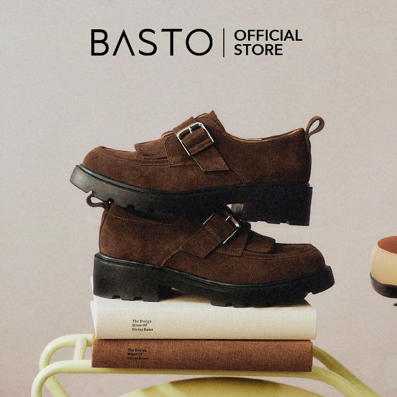 BASTO Women's Thick Heels Loafers รองเท้าส้นสูง รองเท้า loafer UXV06