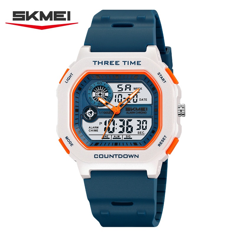SKMEI สมี 2641 แฟชั่นแบบไดนามิกผู้ชายนาฬิกาจอแสดงผลคู่มัลติฟังก์ชั่สบายๆกลางแจ้งนาฬิกานักเรียนของขวัญ