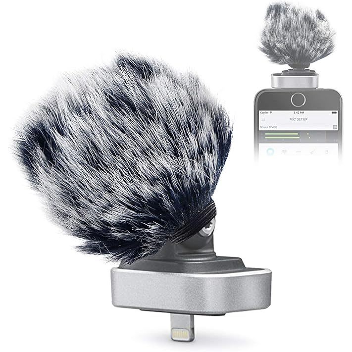ไมโครโฟน Furry Windjammer สําหรับ MV88 - Custom Pop Filter Deadcat Wind Wind Jammer ใช้งานร่วมกับ Sh
