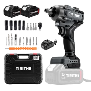 TIRITHE Wrench ประแจผลกระทบ 20V ประแจไร้แปรงถ่าน 500NM พร้อมแบตเตอรี่ 2 ก้อน