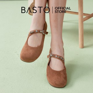 BASTO Women's Mary Jane Flat Shoes รองเท้าแมรี่เจน รองเท้าส้…