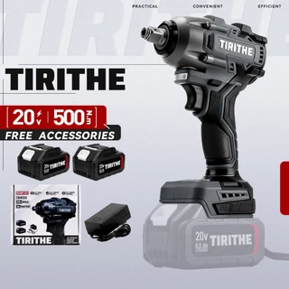 TIRITHE Wrench ประแจผลกระทบ 20V ประแจไร้แปรงถ่าน 500NM พร้อมแบตเตอรี่ 2 ก้อน