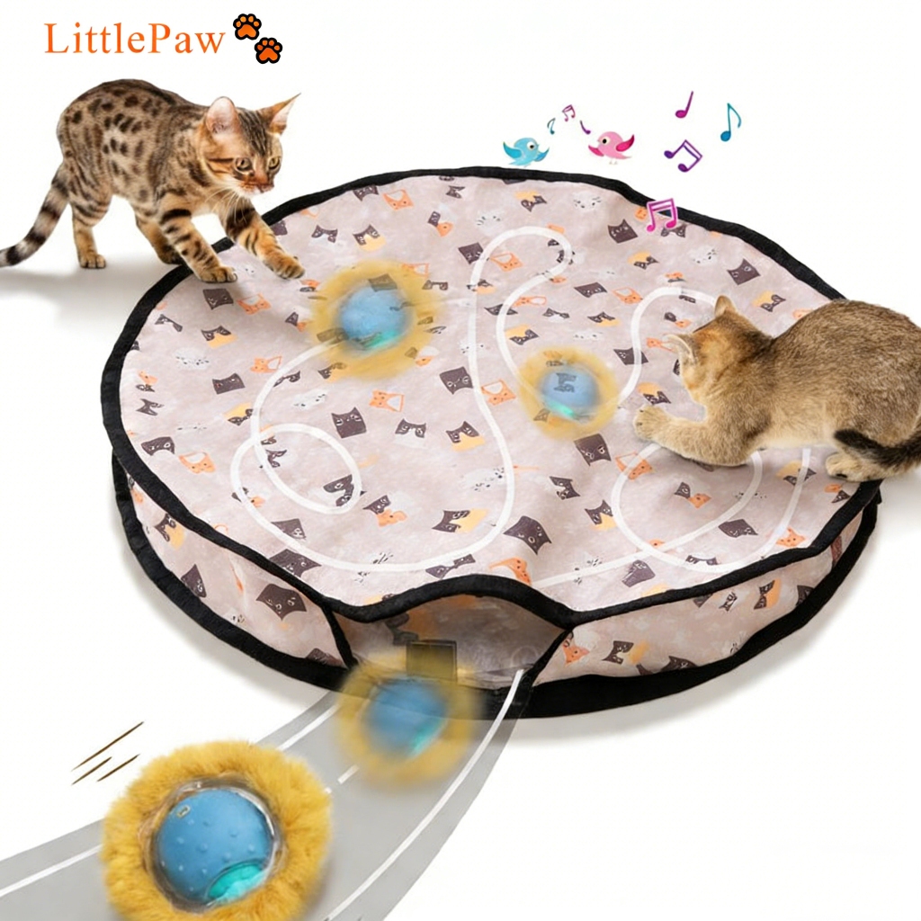 สมาร์ท Interactive ของเล่นแมว Ball Fast Rolling ในถุงซ่อนและค้นหาของเล่นลูกแมว Motion Activated Interactive ของเล่นแมวสําหรับในร่ม