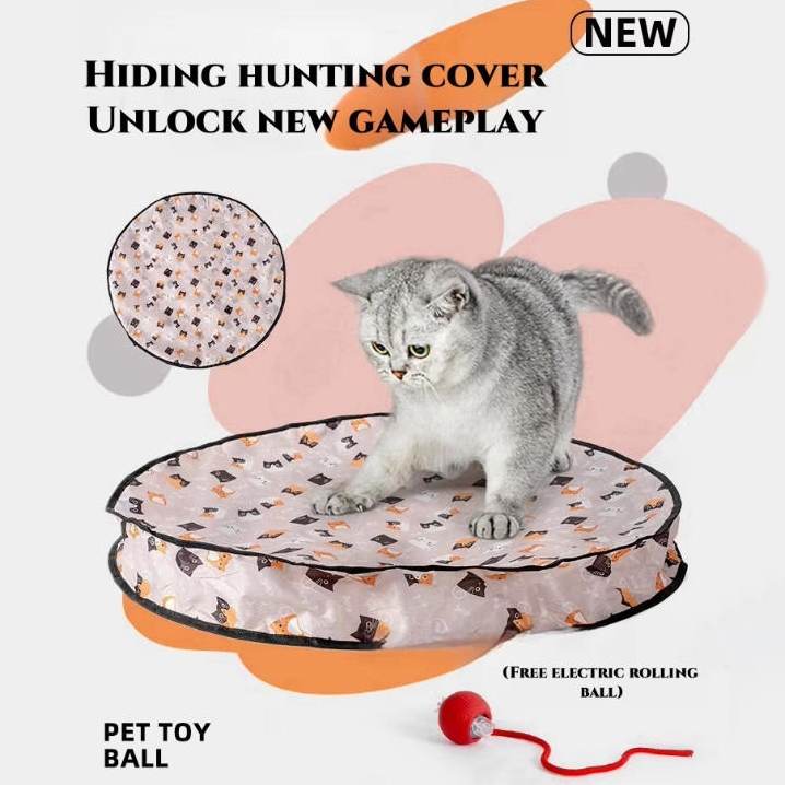 สมาร์ท Interactive ของเล่นแมว Ball Fast Rolling ในถุงซ่อนและค้นหาของเล่นลูกแมว Motion Activated Interactive ของเล่นแมวสําหรับในร่ม - รูปที่ 2