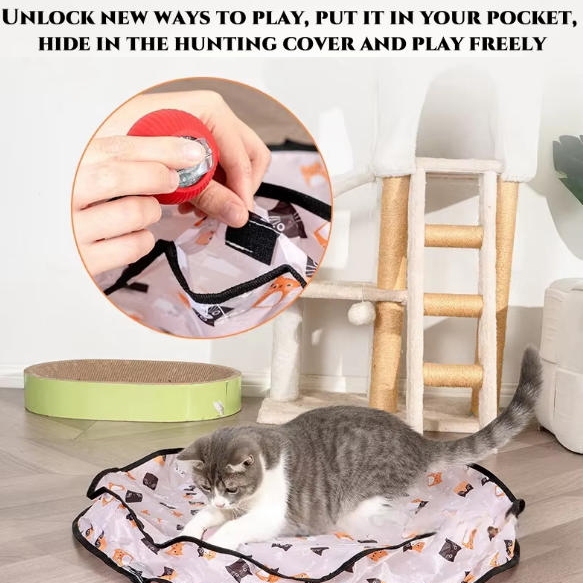 สมาร์ท Interactive ของเล่นแมว Ball Fast Rolling ในถุงซ่อนและค้นหาของเล่นลูกแมว Motion Activated Interactive ของเล่นแมวสําหรับในร่ม - รูปที่ 4