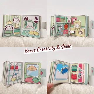 Quiet Book แฮนด์เมด Busy Book ของเล่นเด็ก DIY หนังสือแฮนด์เมด กึ่งสําเร็จรูป แฮนด์เมด เสียงเงียบ พัฒนาทักษะการลงมือปฏิบัติจริงของเด็ก คลายเครียด ของเล่น