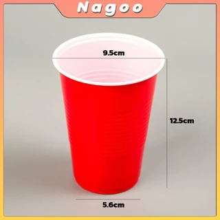 Nagoo 50 ชิ้น พลาสติก แก้วเหล้า งานเลี้ยง แก้วน้ำ แก้วพลาสติกทิ้ง สีแดง BEER PONG 16 oz