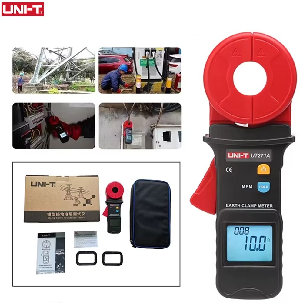 【From Thailand】UNI-T UT271A ช่วง 0-395Ω เครื่องทดสอบความต้านทานสายดิน แคลมป์มิเตอร์ดิน ดีกว่า UT272+