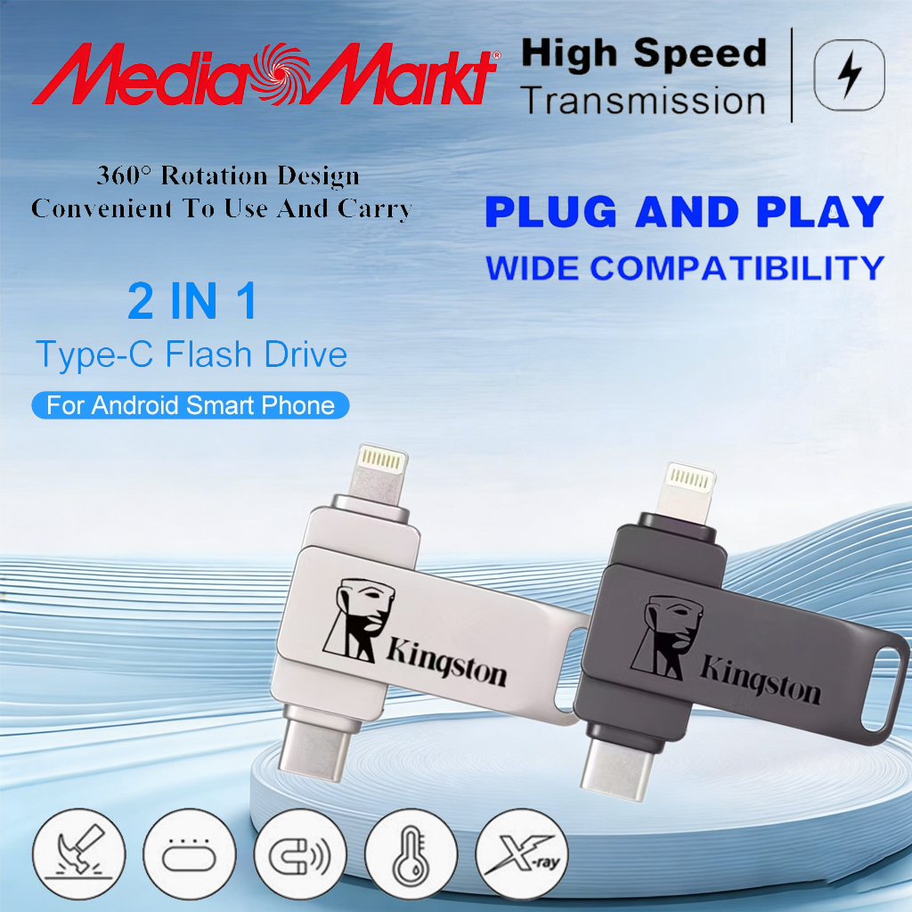 Kingston U Disk Type-C Interface Adapter แฟลชไดรฟ์ Mini Dual Hard Disk OTG USB เข้ากันได้กับ iP/ho/n