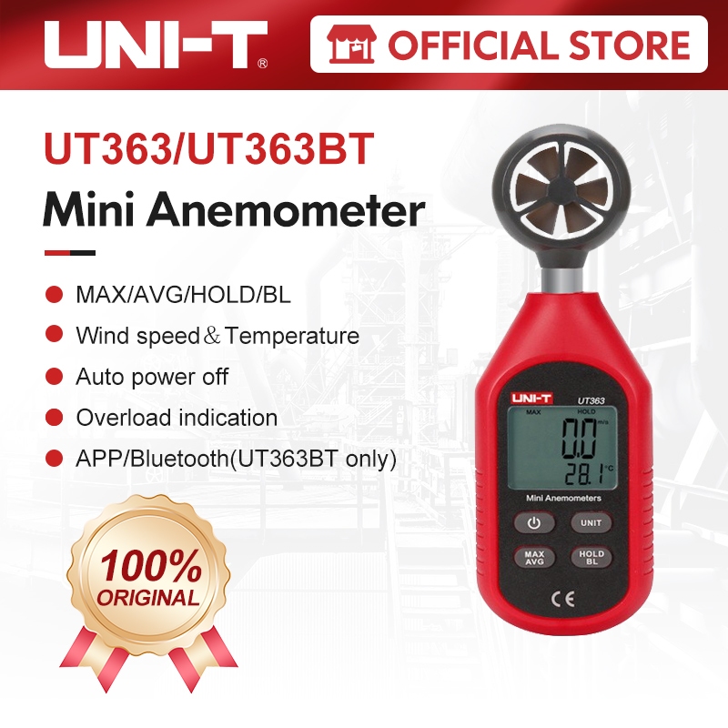 Uni-t UT363 UT363BT เครื่องทดสอบความเร็วลมดิจิทัล เซนเซอร์วัดอุณหภูมิ จอแอลซีดี แบ็คไลท์ 0-30 ม./S