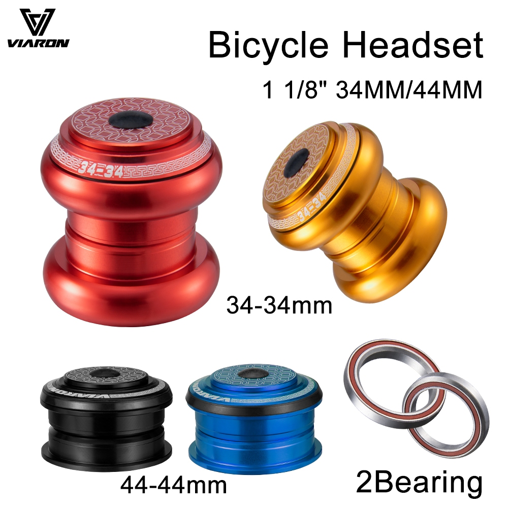 VIARON Threadless Bicycle Headset 4455ST/4456ST CNC 1 1/8"-1 1/2" Sealed Bearing Straight Tapered Tube Fork MTB Bike Headset