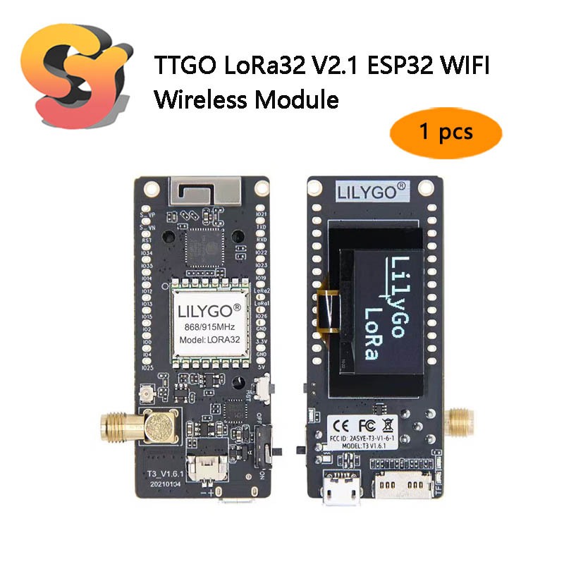 [อุปทานพร้อมสต็อก] 1 ชิ้น TTGO LoRa32 V2.1 ESP32 OLED 3 ซม.บลูทูธโมดูลไร้สาย WIFI SMA