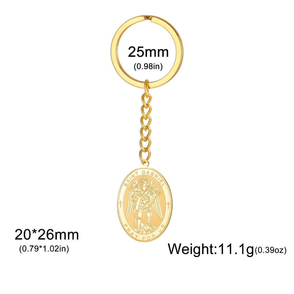 LIKGRET Saint Gabriel Medal พวงกุญแจสําหรับผู้ชายผู้หญิงของขวัญทางศาสนา