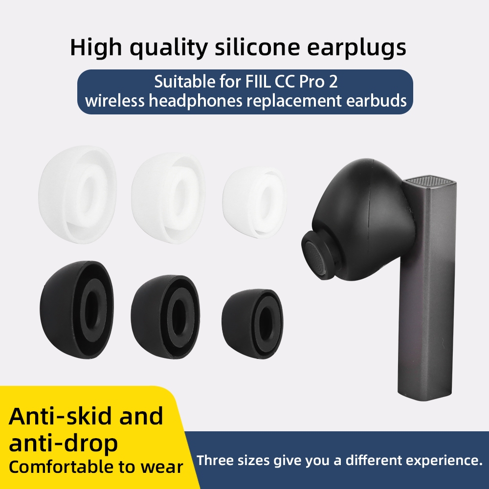 สําหรับหูฟังไร้สาย FIIL CC Pro 2 series หูฟังทดแทน ปลั๊กหูซิลิโคนชนิดใส่ในหู