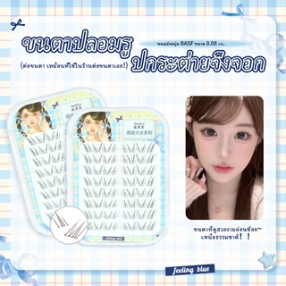 Dark Brown ดอกไม้กระต่ายขนตาปลอมสไตล์ใสธรรมชาติสามเณรจําลอง Segmented Self-Adhesive Eyelashes