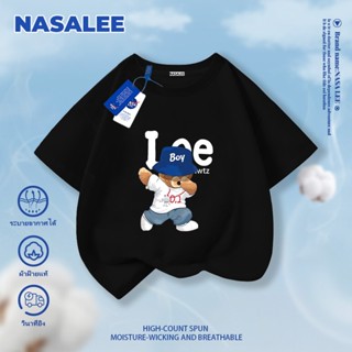 【จัดส่งในวันเดียวกัน】เสื้อยืดแขนสั้นสีดำสำหรับเด็ก NASA แบรน…