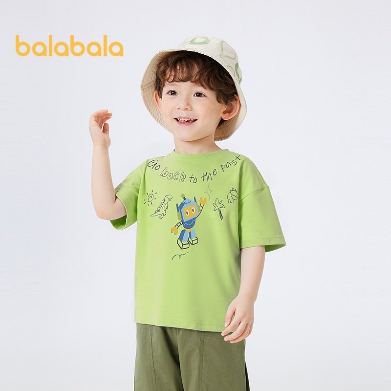 Balabala Baby Short Sleeve T Shirt Girls Summer Wear 2026 New Sweet Top Ruffle Sleeveน่ารักน่ารัก