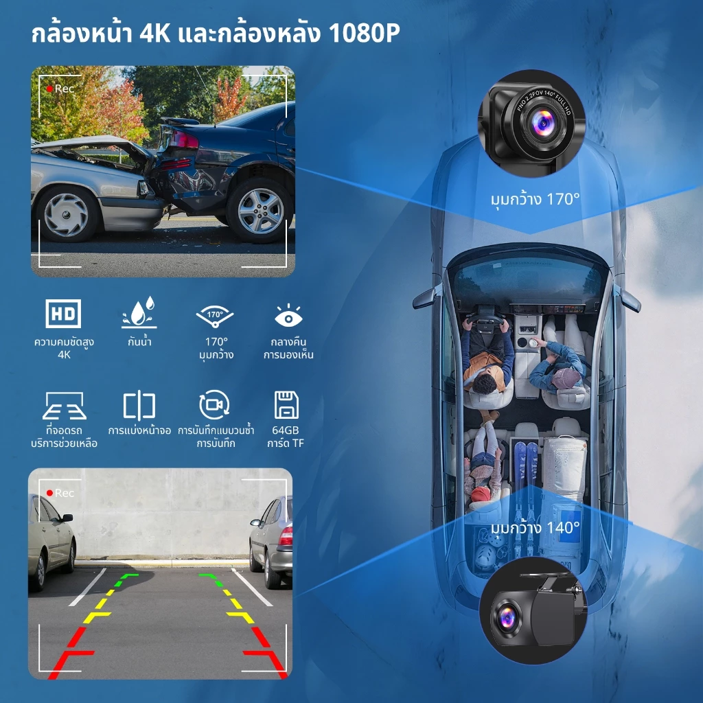 ESSGOO 10.26 รถไร้สายขนาด นิ้วและ Android Auto Bluetooth/WIFI/กล้องคู่/การเล่นวิดีโอ/YouTube Music Playback/Screen Sharing/Bluetooth, FM, AUX thumbnail 4