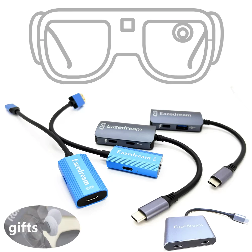 AR แว่นตา Hub ไม่มีรอยต่อ Multi-Device Type-C อะแดปเตอร์ชาร์จสําหรับ Xreal Beam Viture Rokid Station Rayneo XR USB-C