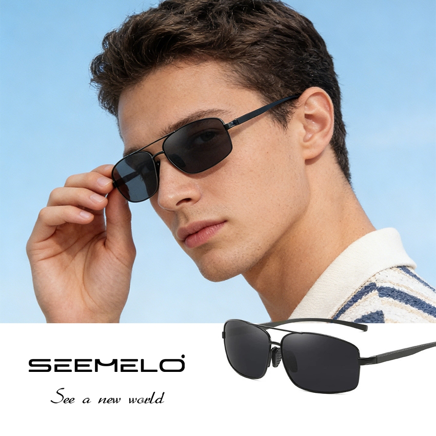 SEEMLO แว่นกันแดดแบบโฟโตโครมิก ลดแสงสะท้อน ปรับสีอัตโนมัติ สำหรับขับรถและทำงานใกล้ๆ พร้อมใช้งานคู่