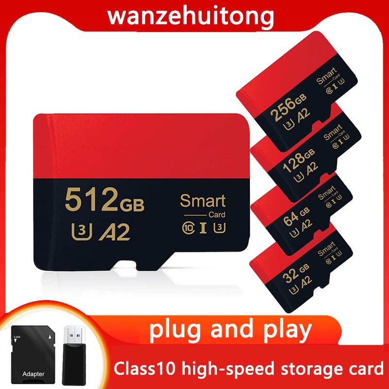 [ShanDian สไตล์เดียวกัน] Micro SD Card 128GB/256GB/512GB/1TB Class 10 High-Speed TF Flash Card Reade