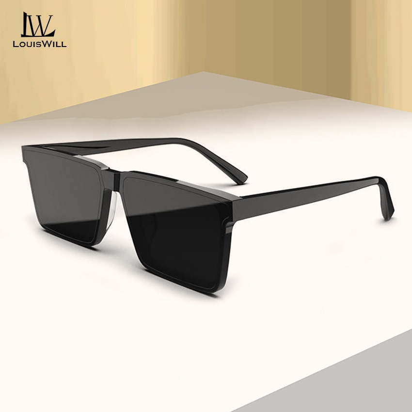 LouisWill แว่นตากันแดด TAC Polarized สำหรับผู้ชาย ป้องกันแสง UV400 น้ำหนักเบาทราบเรื่องการขับรถและการทำกิจกรรมกลางแจ้ง