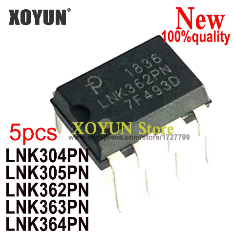 (5ชิ้น) LNK304PN LNK305PN LNK362PN LNK363PN LNK364PN DIP-7 LNK304 LNK305 LNK362 LNK363 LNK364 ยี่ห้อ
