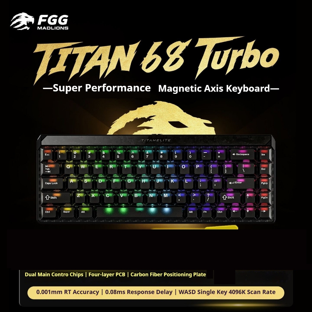 FGG MADLIONS TITAN 68Turbo Gaming Keyboard Magnetic Switch Keyboard Wired Keyboard RGB Super perform