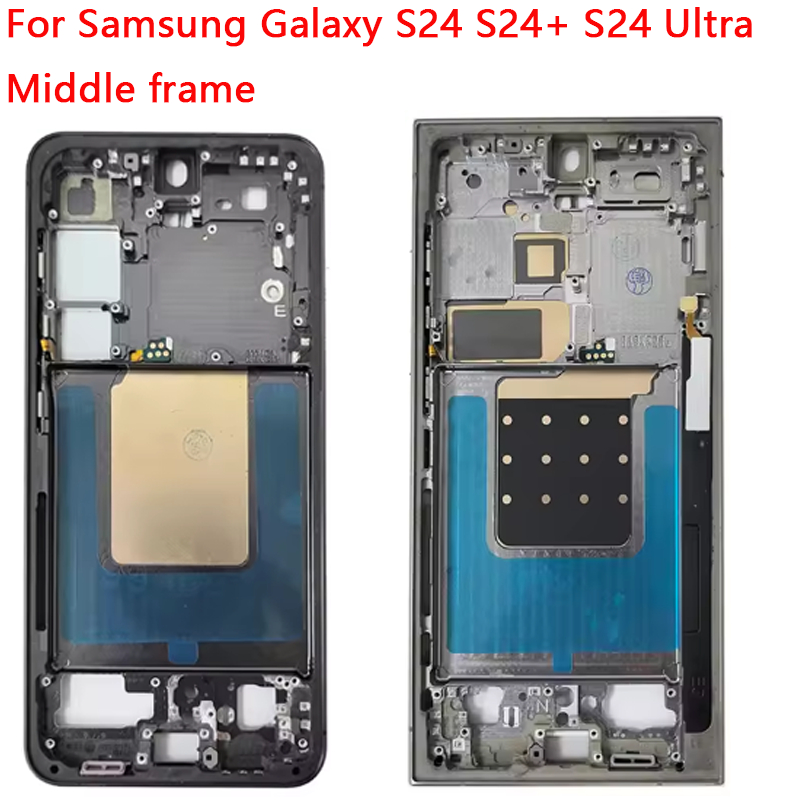 สําหรับ Samsung Galaxy S24 S24 Plus S24 Ultra กรอบกลางคณะกรรมการ LCD Faceplate Bezel เปลี่ยนอะไหล่ซ่อมปุ่มด้านข้าง