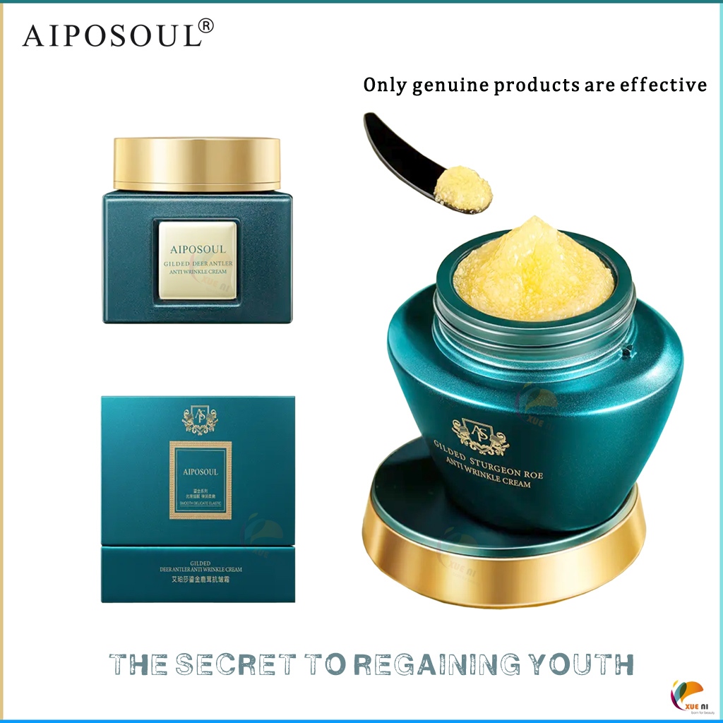 ของแท้อย่างเป็นทางการ AIPOSOUL ครีมหน้าต่อต้านริ้วรอย Sturgeon roe Anti wrinkle Cream (รุ่นที่ 3) De