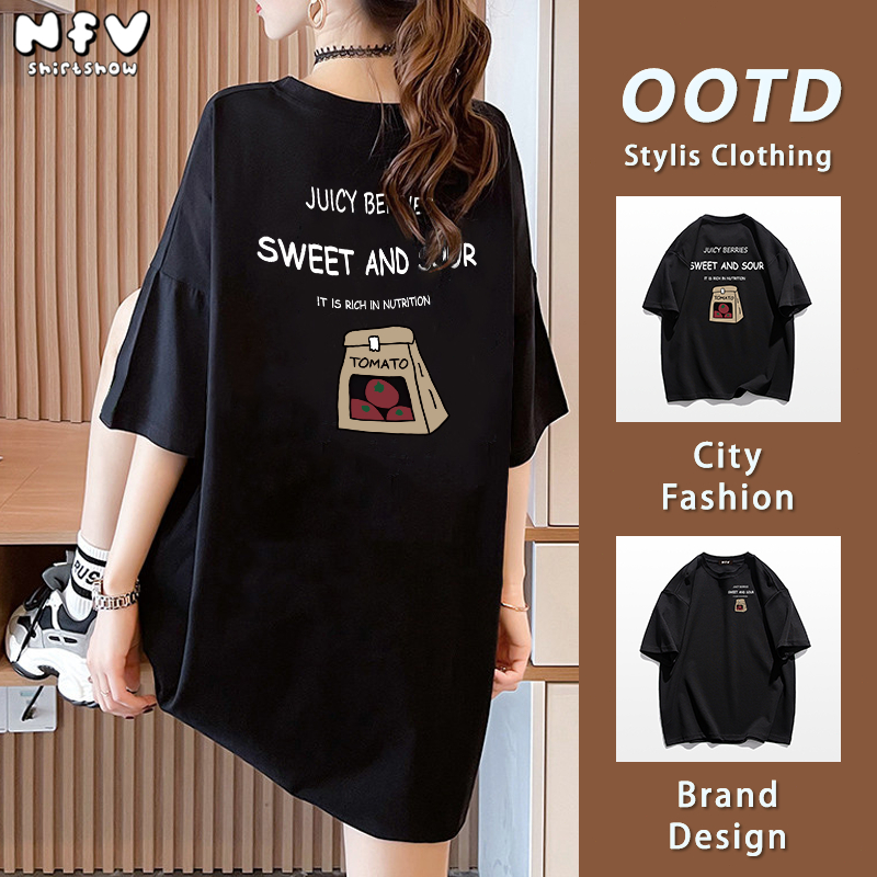 NFV ส่งจากไทย🔥เสื้อยืดแขนสั้น เนื้อผ้าคอตตอน ลายสไตล์มินิมอล YG904