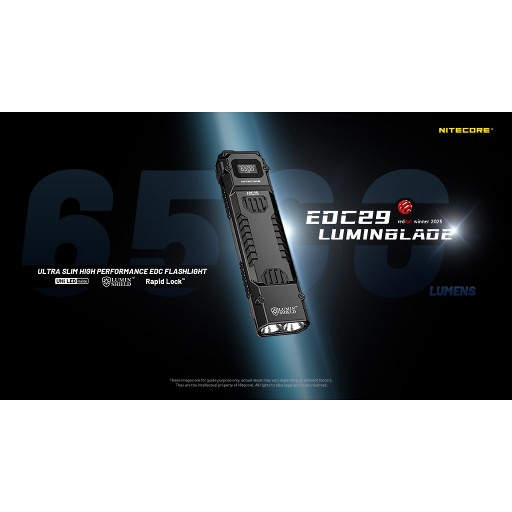NITECORE EDC29 6500 ลูเมน EDC ไฟฉายเหมาะสําหรับการตั้งแคมป์กลางแจ้ง