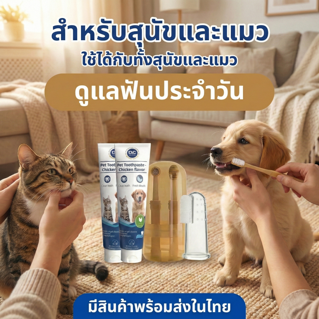 [ซื้อ 1 แถม 1] PetClear ยาสีฟันสุนัข รสไก่ 120g (แถมฟรี! แปรงนิ้วซิลิโคน) ลดกลิ่นปาก กินได้ ปลอดภัย - รูปที่ 2