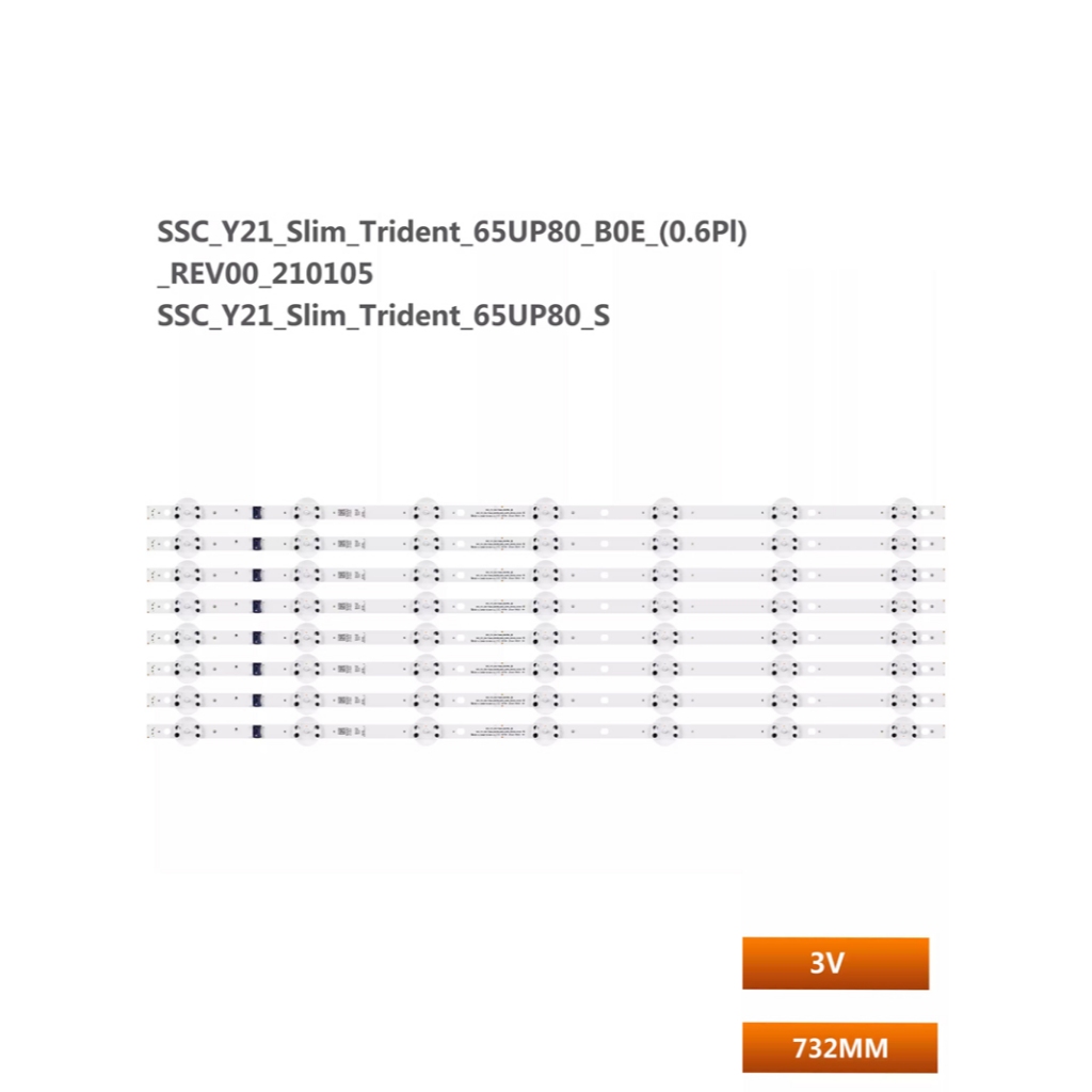 8 ชิ้น/เซ็ต led Backlight Strip สําหรับ LG65UQ7590PUB Backlight Strip SSC_Y21_Slim_Trident_65UP80_BO