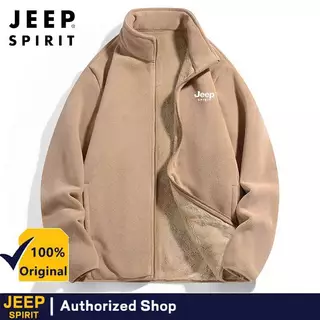 JEEP SPIRIT 1941 เสื้อแจ็คเก็ตผ้าฟลีซเนื้อนุ่มเหมือนขนแกะขั้วโลก ดีไซน์เข้ารูป