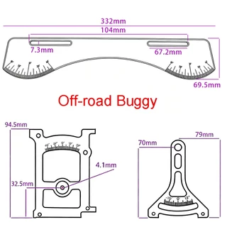 รายละเอียดงานอดิเรก RC อลูมิเนียม Off Road Buggy แชสซี Setup ระบบปรับไม้บรรทัดชุดสําหรับ 1/10 RC Crawler Rally รถบรรทุกสั้นเครื่องมือ