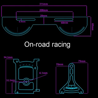 รายละเอียดงานอดิเรก RC อลูมิเนียม Off Road Buggy แชสซี Setup ระบบปรับไม้บรรทัดชุดสําหรับ 1/10 RC Crawler Rally รถบรรทุกสั้นเครื่องมือ
