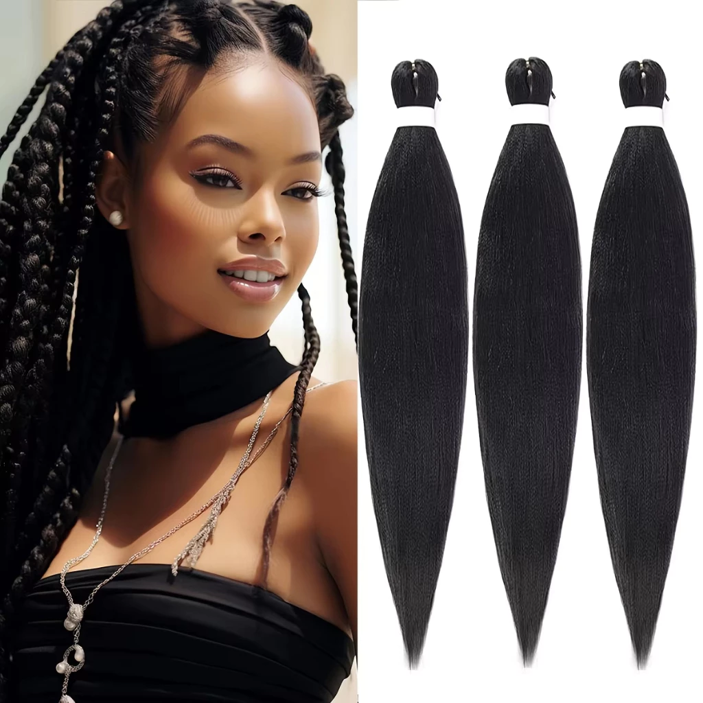 20 "26" นิ้ว Yaki ตรงสังเคราะห์ผมยืดโครเชต์ Jumbo Braids Kanekalon ผม Braiding