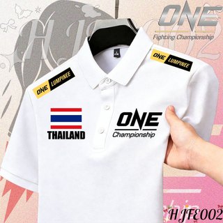 โปโล Men's " ONE Fighting Championship " Thailand การแข่งขันชกมวย เสื้อดำ Unisex Polo Tee กีฬาโปโล#010