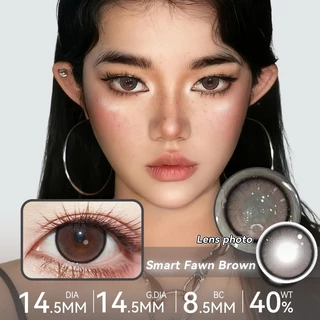 TINACON คอนแทคเลนส์สี 1 คู่ น่ารัก ตาโต สายตาสั้น สีน้ำตาล คอนแทคเลนส์เส้นผ่านศูนย์กลาง 14.5มม. ใช้ได้ 6 เดือน